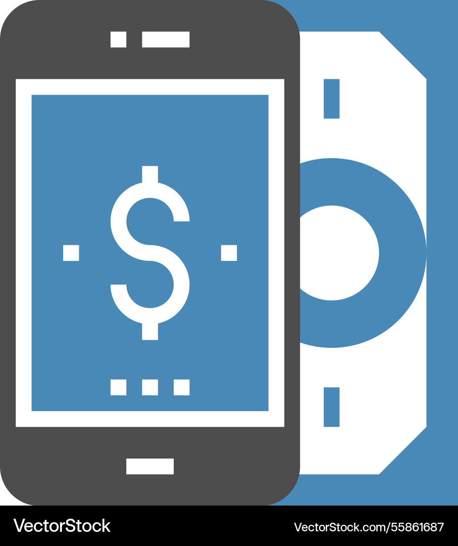 Mobile banking flat web icon concept Royalty Free Vector