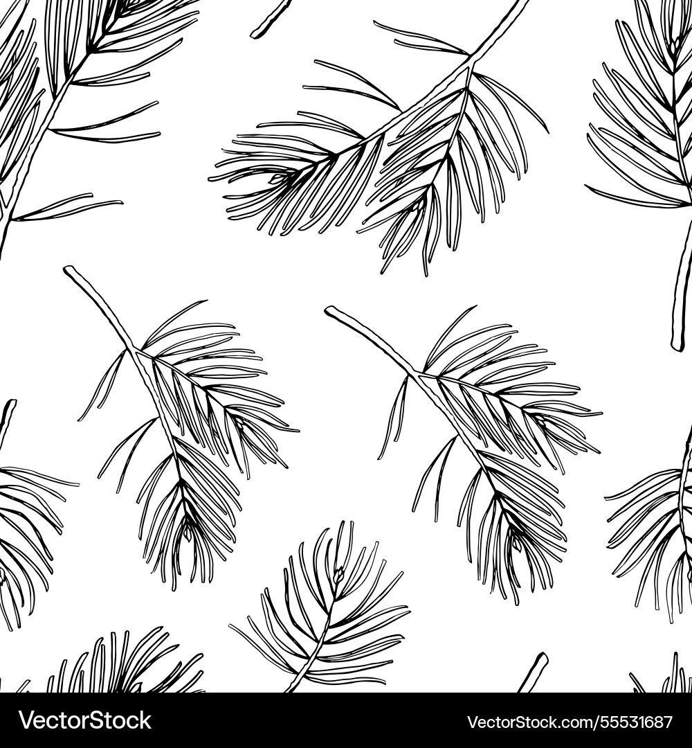 Pine branches seamless pattern Pine branches seamless pattern vector image