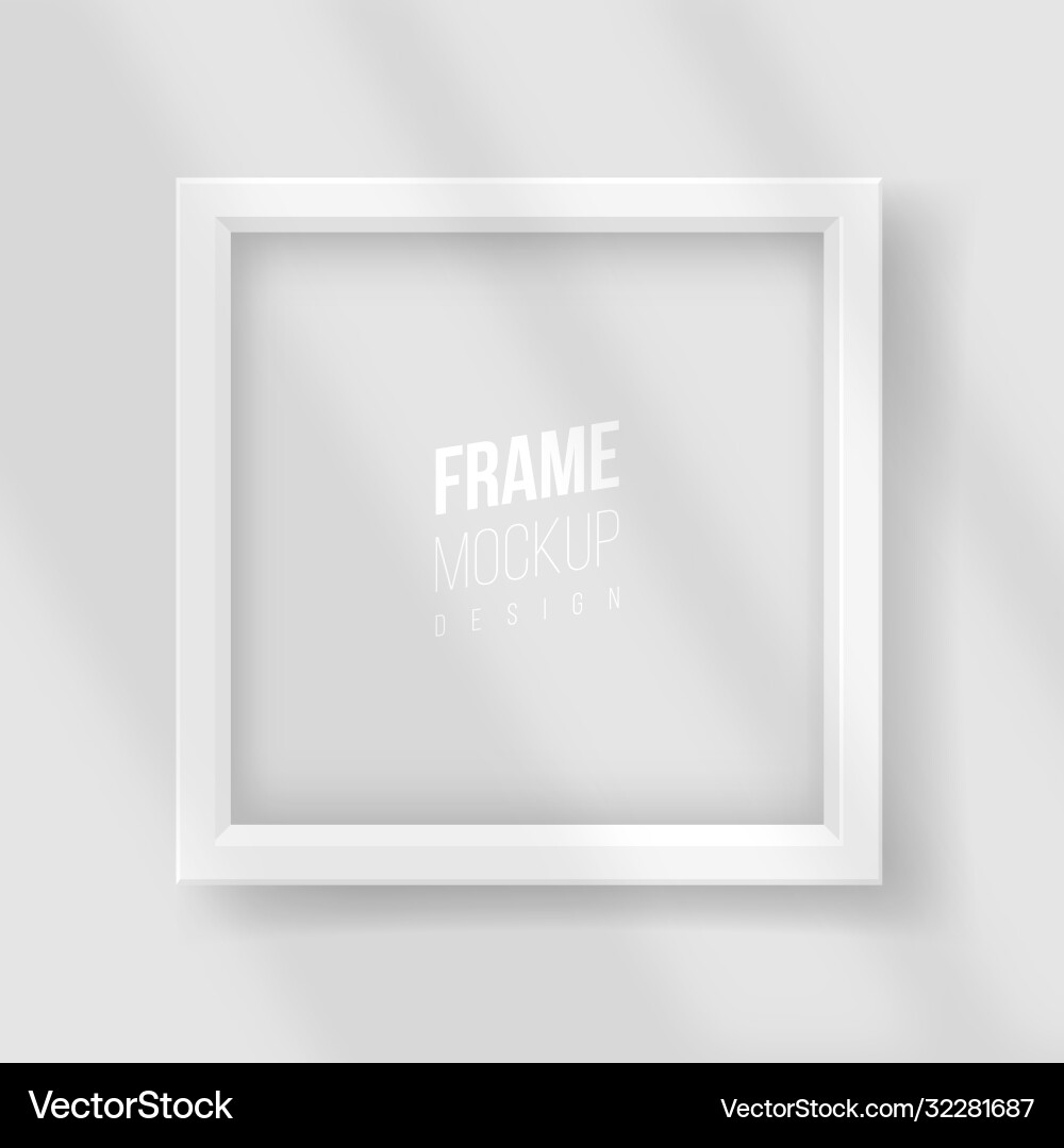 Realistic square empty picture frame with window Vector Image