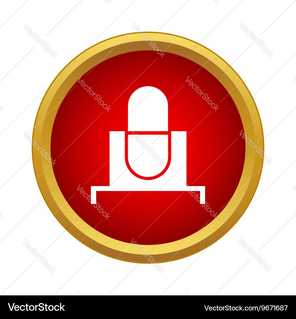 Retro microphone icon in simple style Vector Image