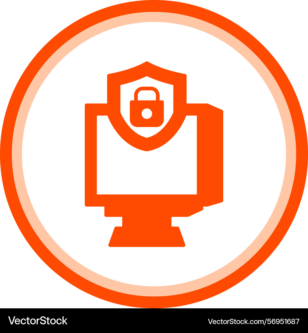 Secure computer icon Vector Image