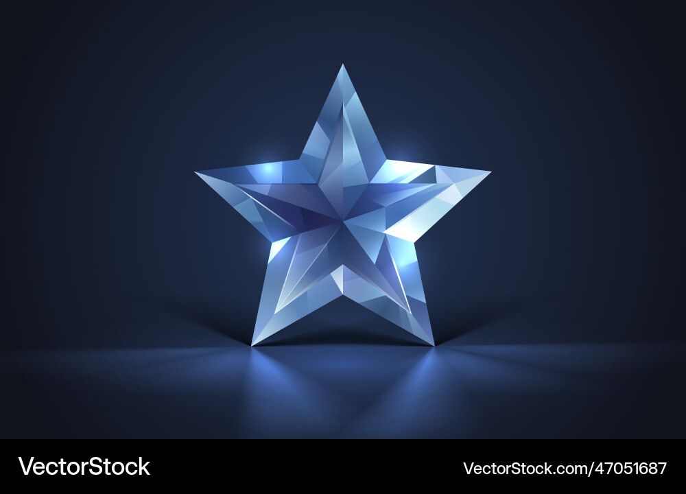 Star crystal 3d premium award game prize icon Star crystal 3d premium award game prize icon vector image