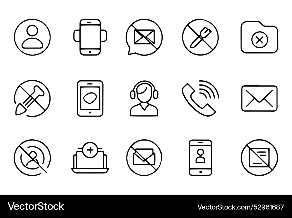Talking or messaging and calling related icons Vector Image