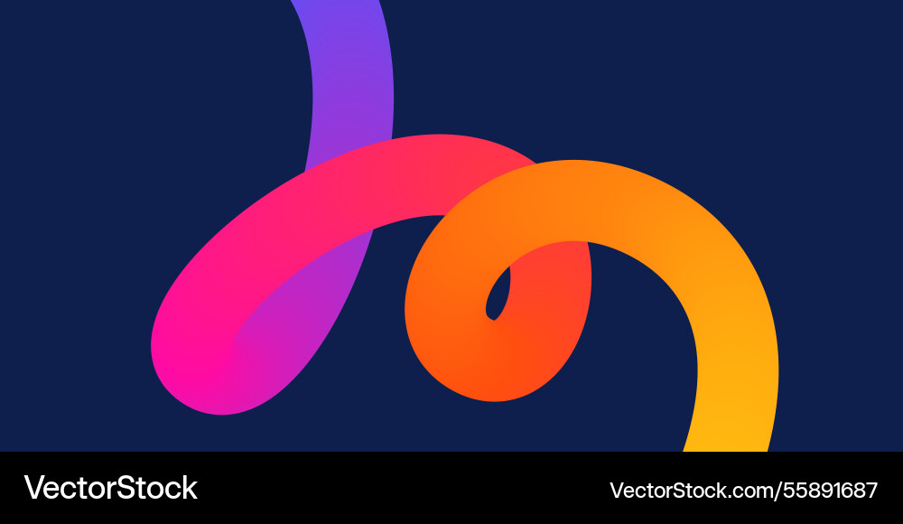 Template with colorful gradient squiggles shapes vector image