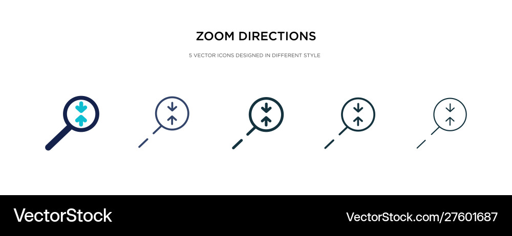 Zoom directions icon in different style two Zoom directions icon in different style two vector image