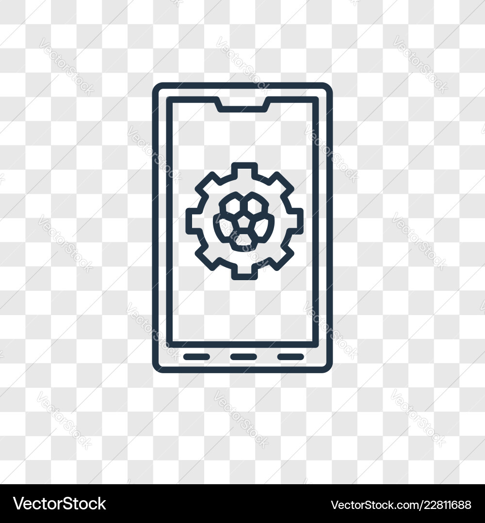 App concept linear icon isolated on transparent App concept linear icon isolated on transparent vector image