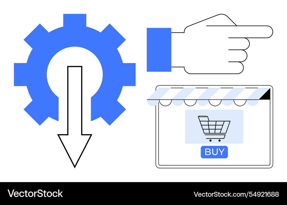 E-commerce process simplified from setup E-commerce process simplified from setup vector image