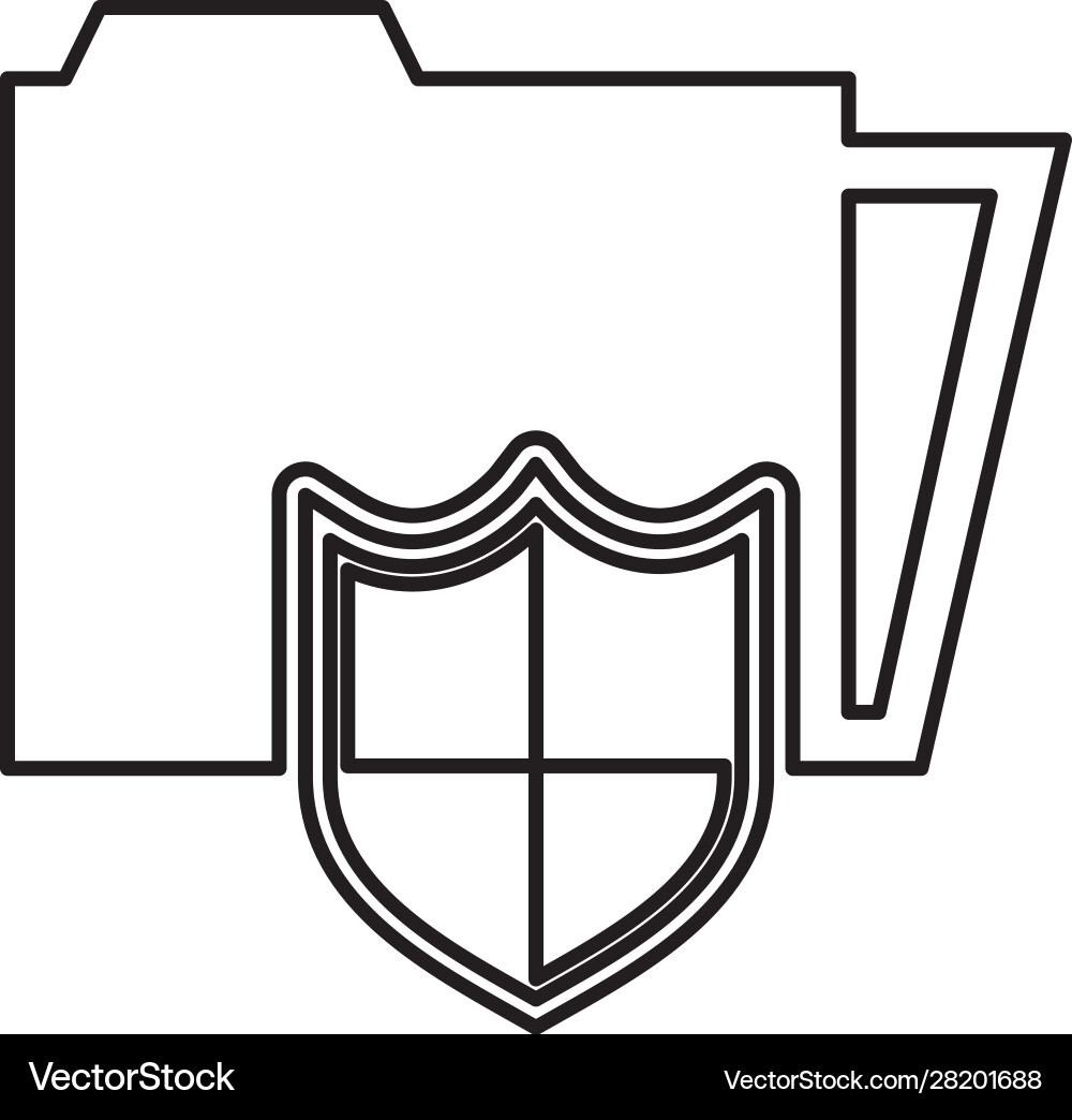 Folder file document with security shield Vector Image