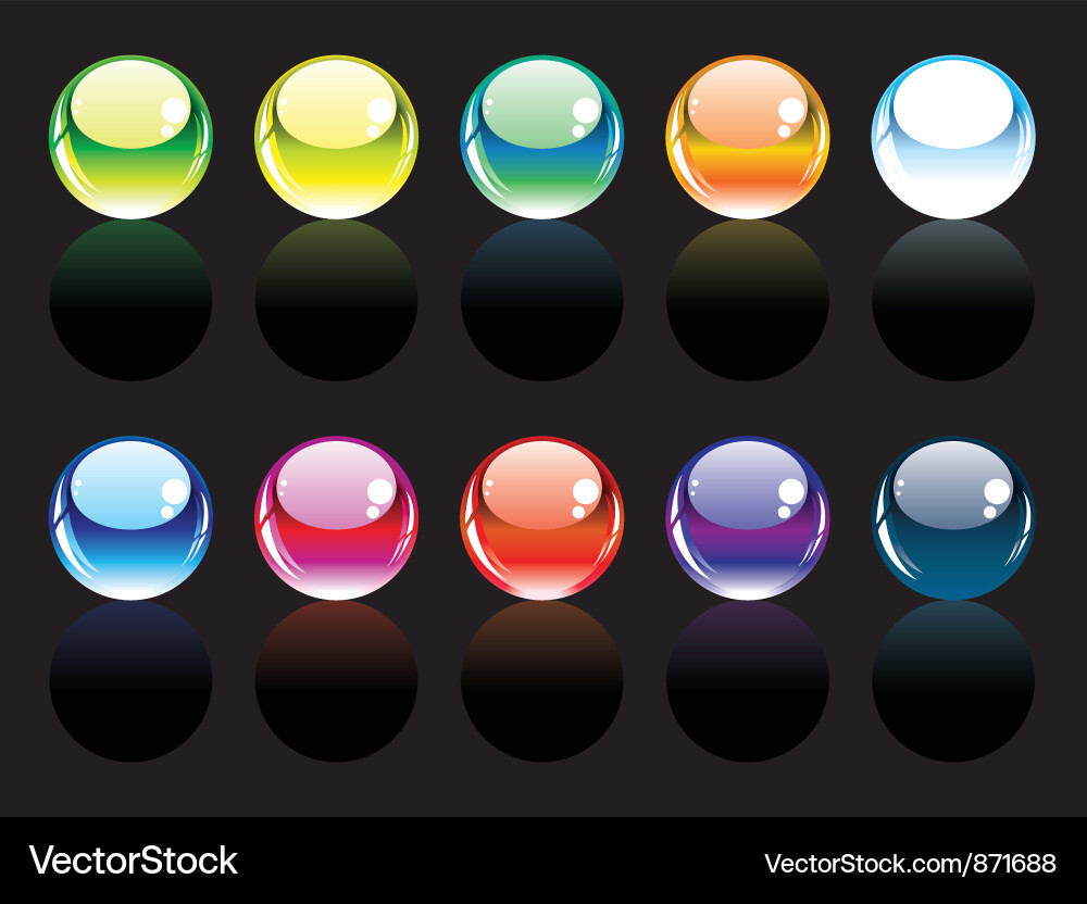 Glossy buttons set vector image
