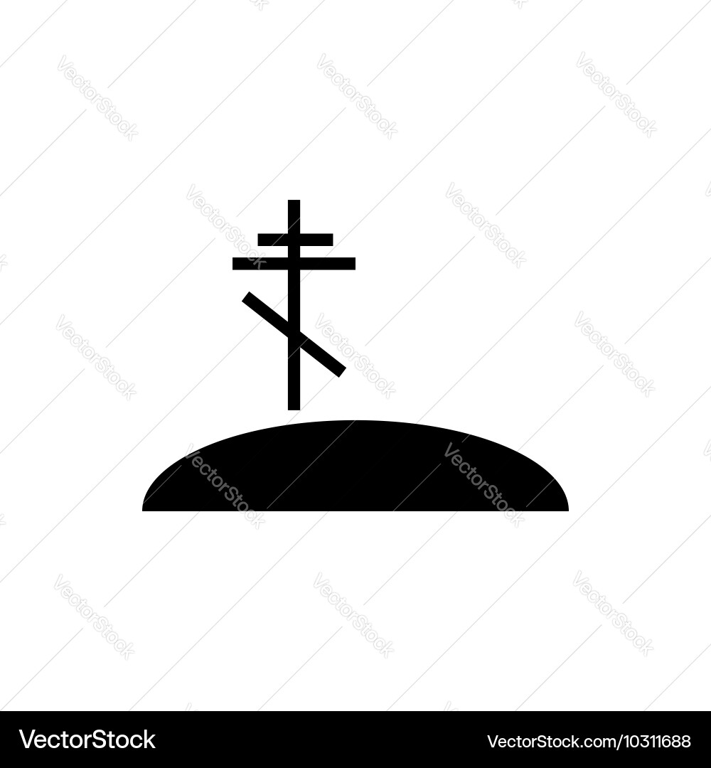 Grave with cross icon simple style vector image