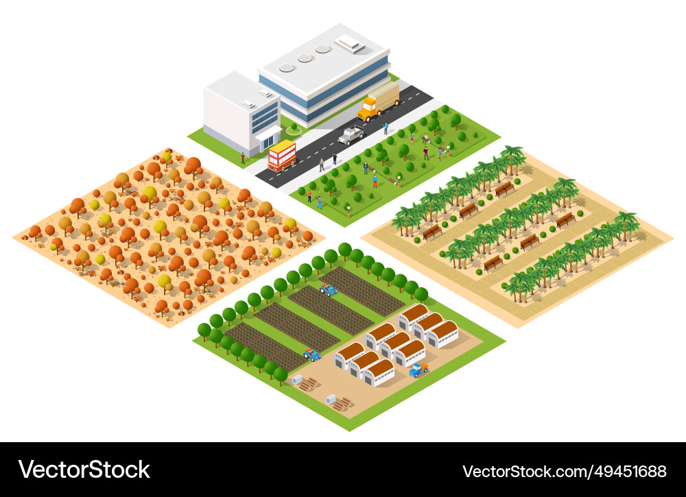Isometric module area downtown to build a map Isometric module area downtown to build a map vector image