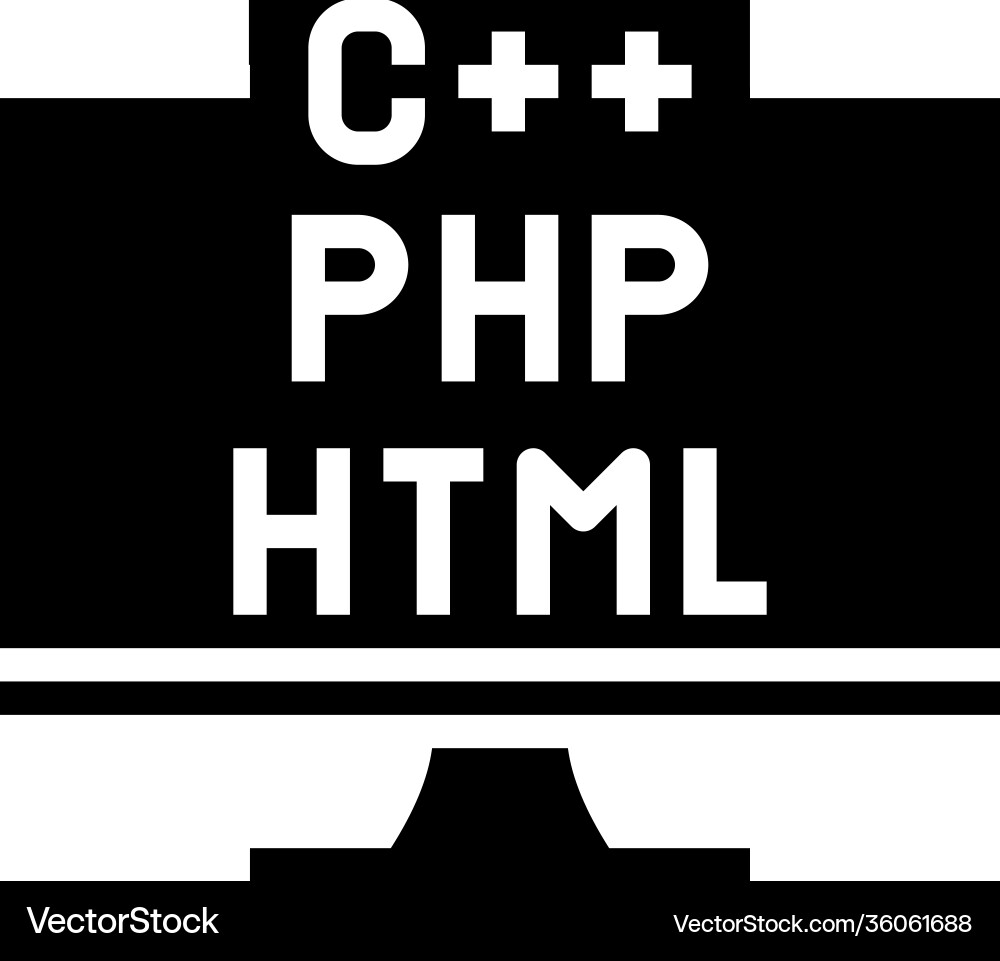 Kodierung auf verschiedenen Programmsprachen Glyph-Symbol Kodierung auf verschiedenen Programmsprachen Glyph-Symbol vektorbild