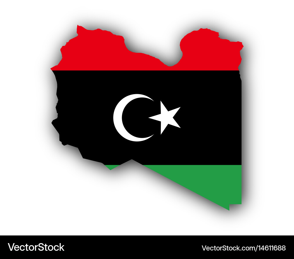Map and flag of libya Vector Image