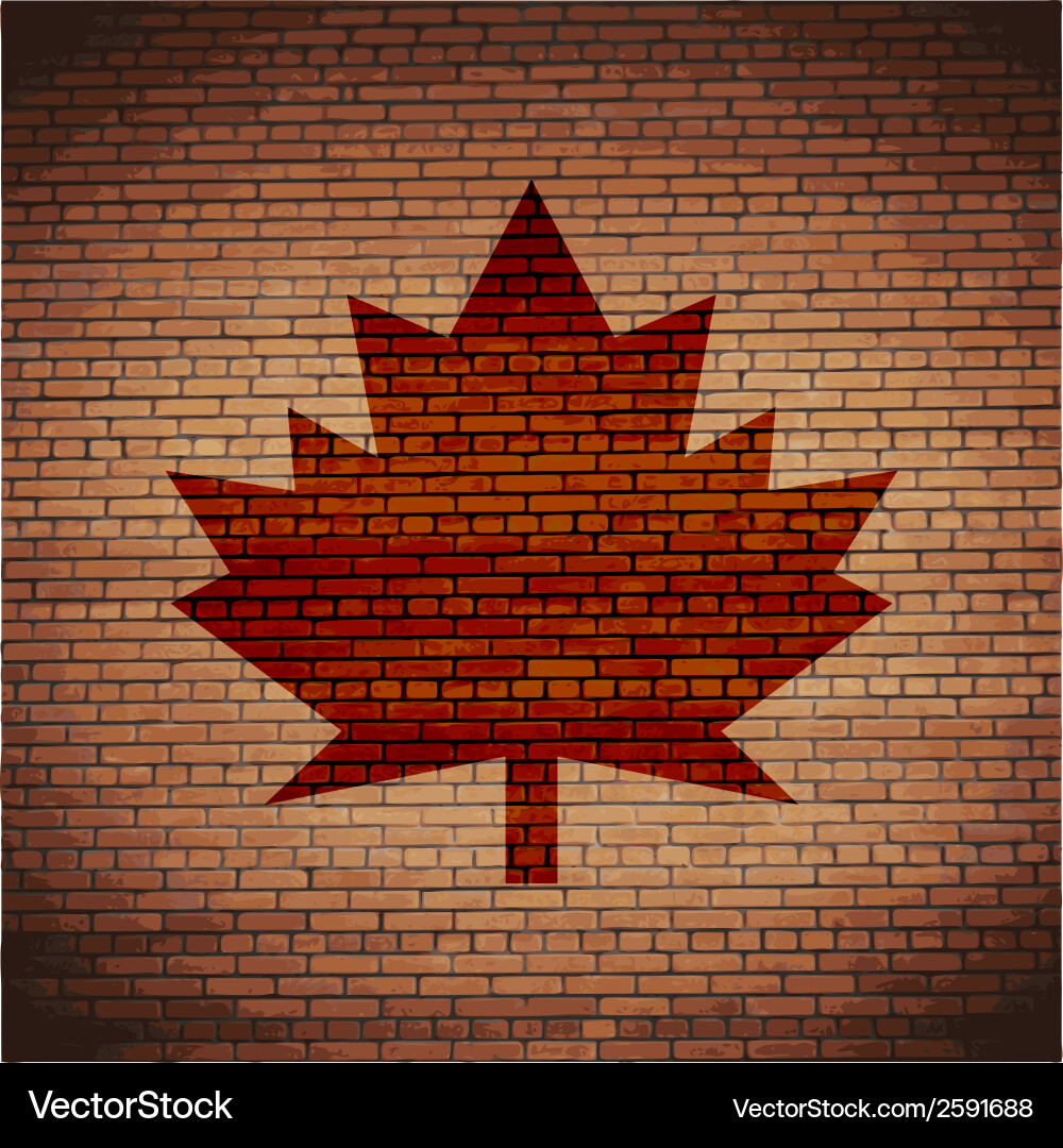 Maple leaf flat modern web button and space Vector Image