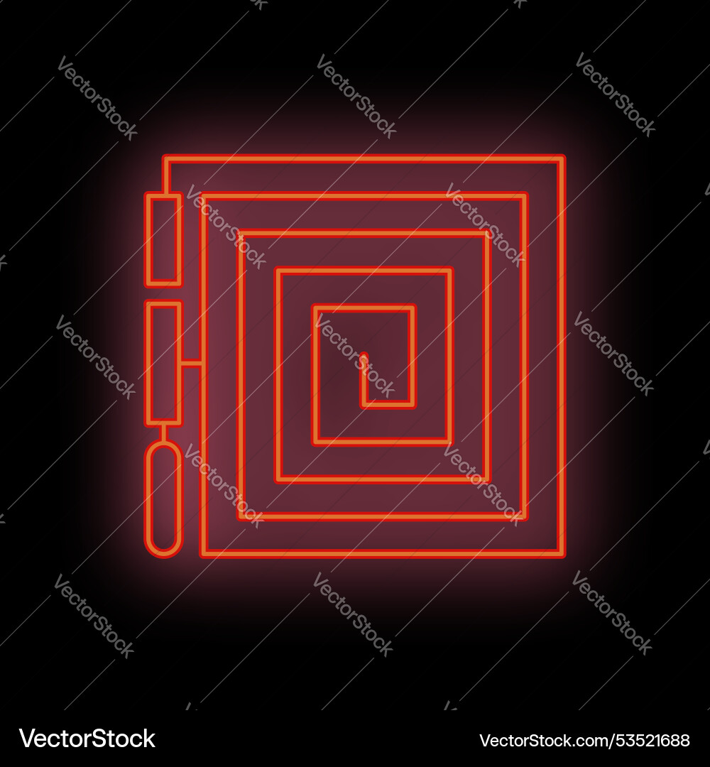 Neon red cpu chip processing data on motherboard Neon red cpu chip processing data on motherboard vector image