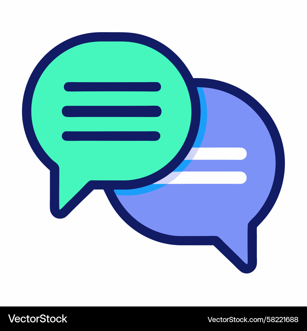 Overlapping Speech Bubbles Vector Image