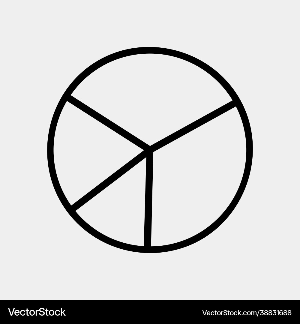 Pie chart icon in line style for any projects Pie chart icon in line style for any projects vector image