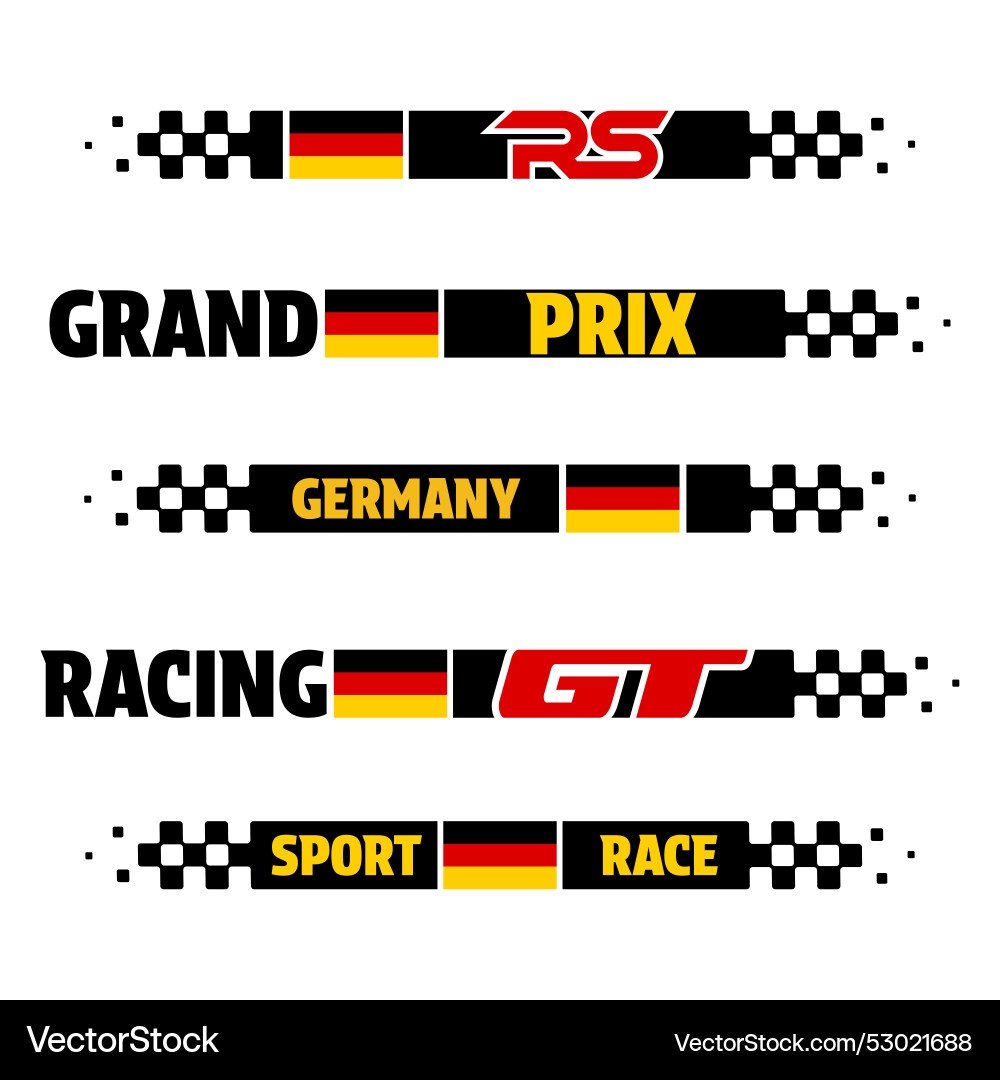 Racing labels germany Royalty Free Vector Image