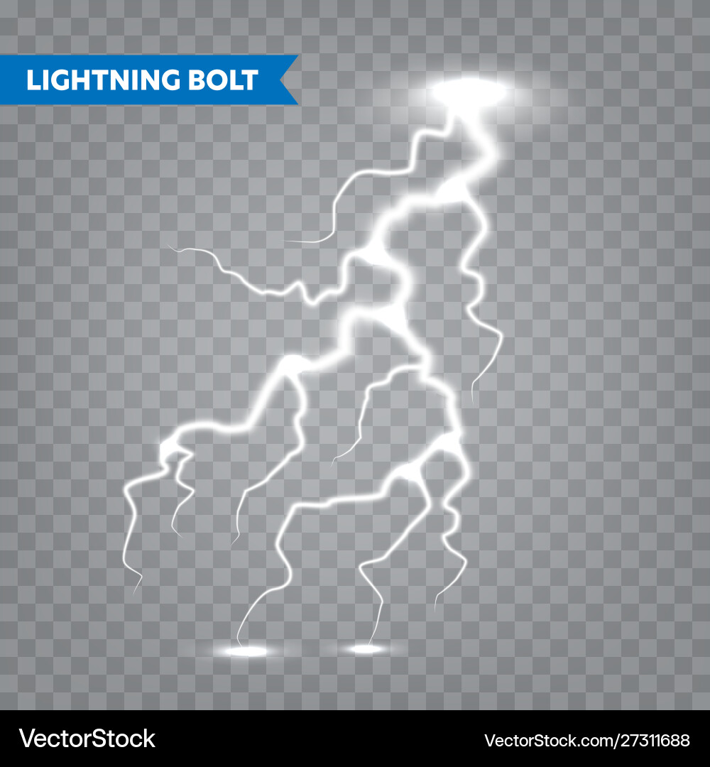 Realistic lightning on transparent background Realistic lightning on transparent background vector image