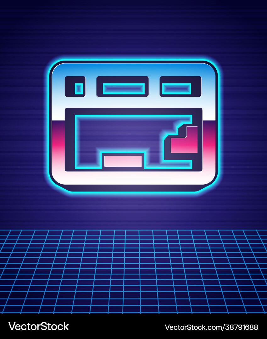 Retro style computer keyboard icon isolated Retro style computer keyboard icon isolated vector image