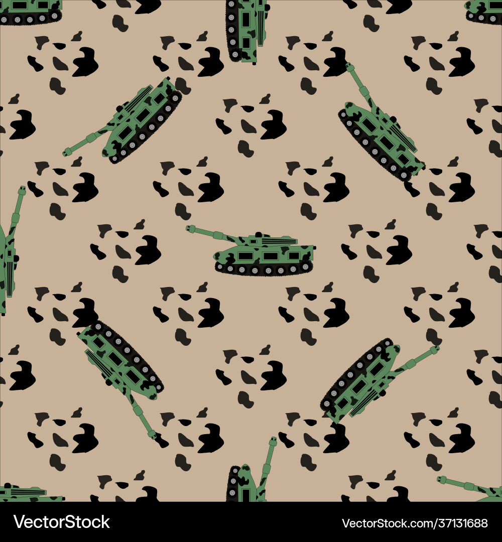 Seamless pattern with image tanks Seamless pattern with image tanks vector image