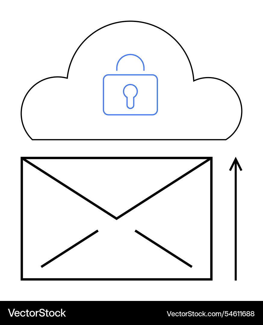 Secure cloud communication ensuring safe Secure cloud communication ensuring safe Vector Image