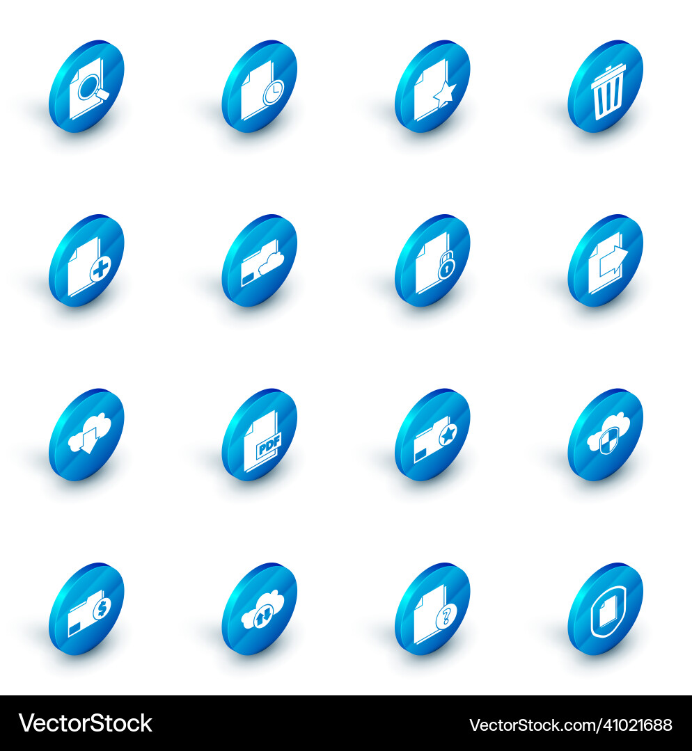 Set document with clock star trash can add new Set document with clock star trash can add new vector image