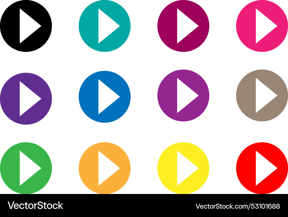 Set of arrow on different color circle Vector Image