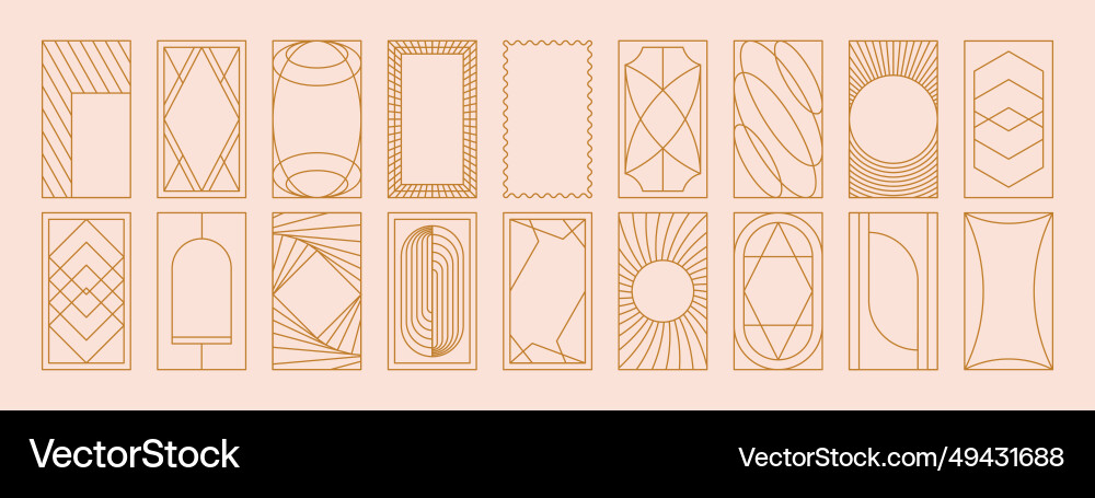 Sparkly Linear Frames - Arch Collection Vector Image