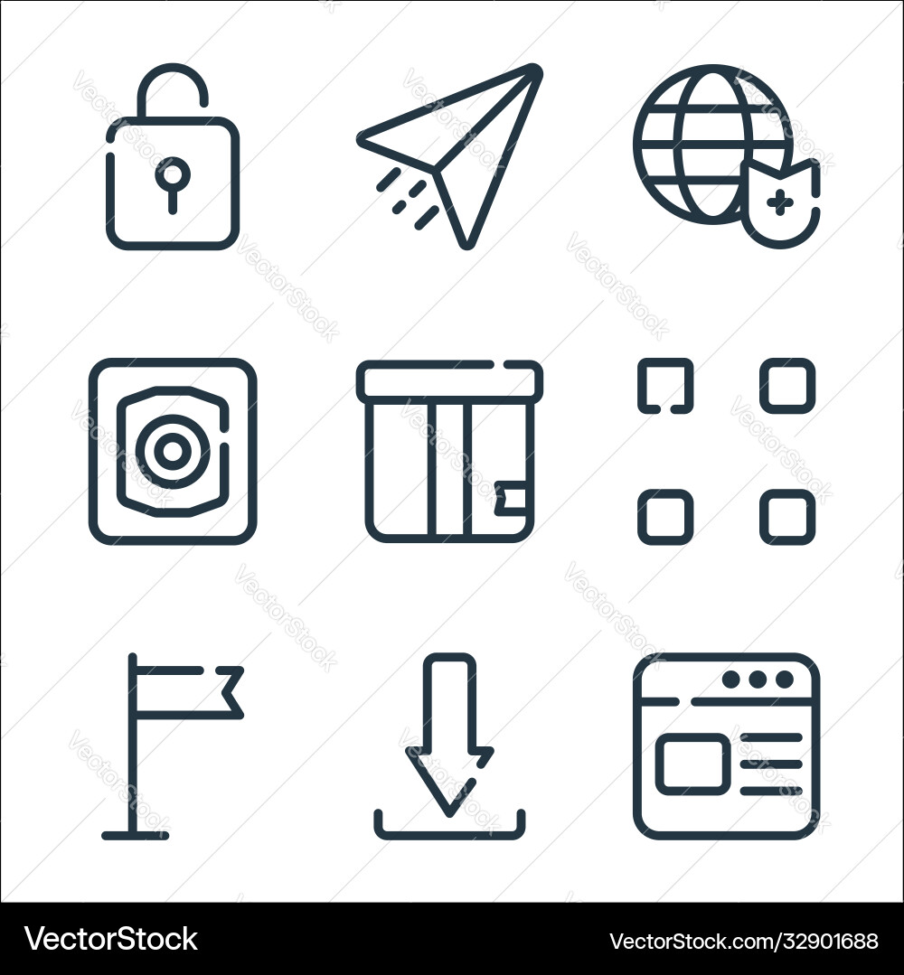 Ui master line icons linear set quality Ui master line icons linear set quality vector image