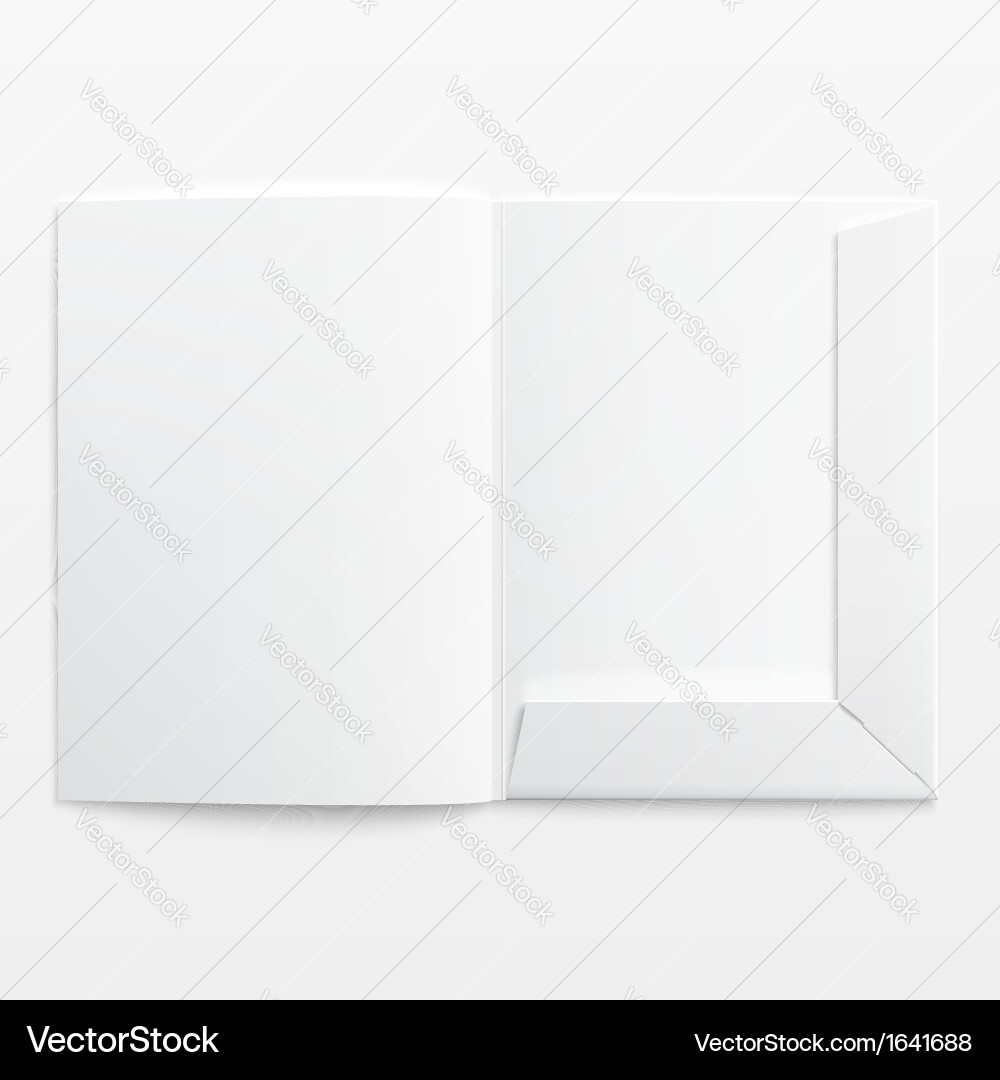 White Open Folded Folder vector image