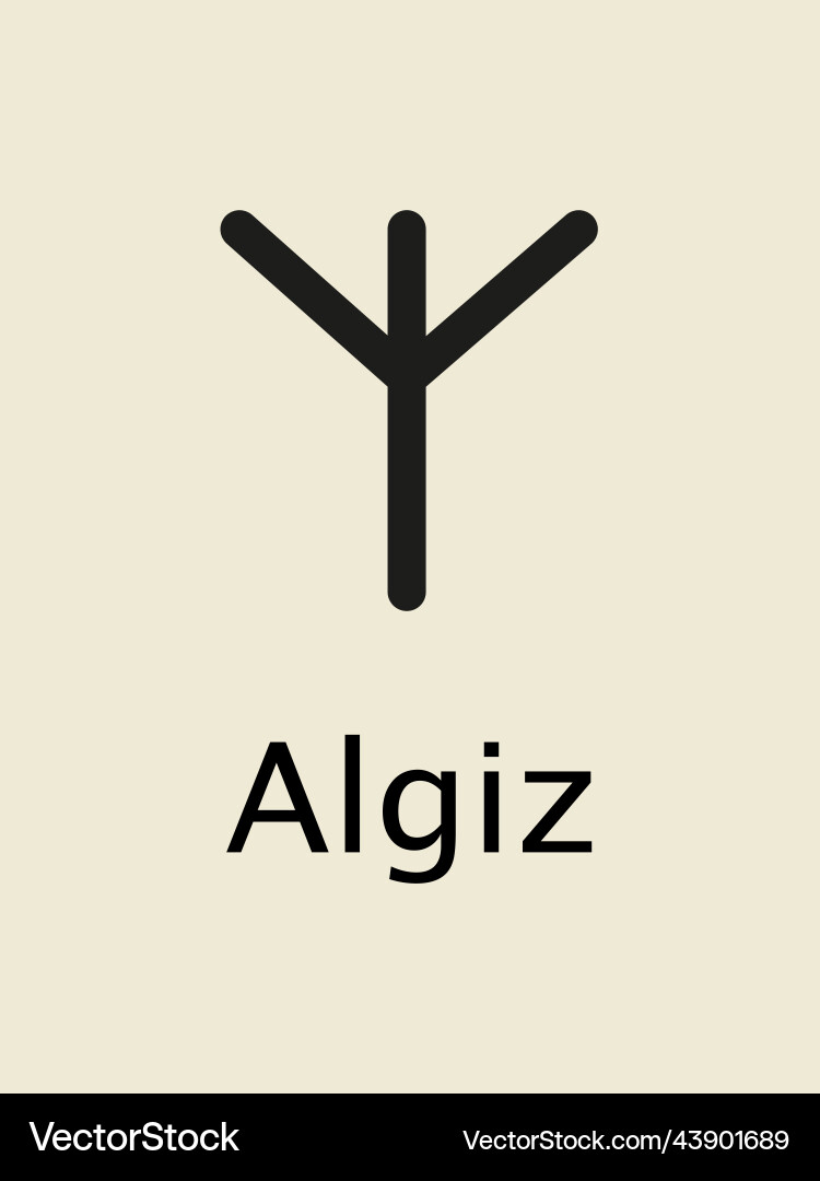 Algiz rune Algiz rune vector image