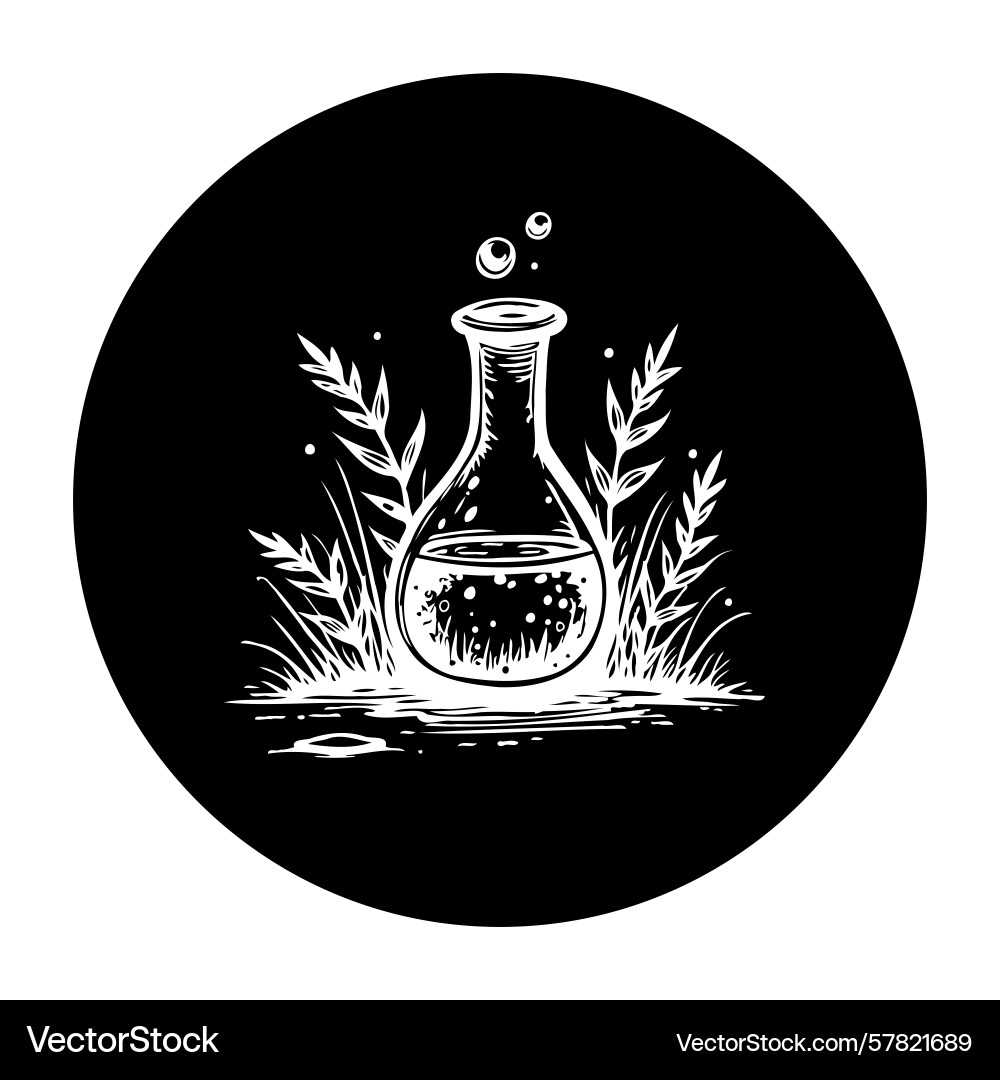 An elegant of a science flask surrounded An elegant of a science flask surrounded Vector Image