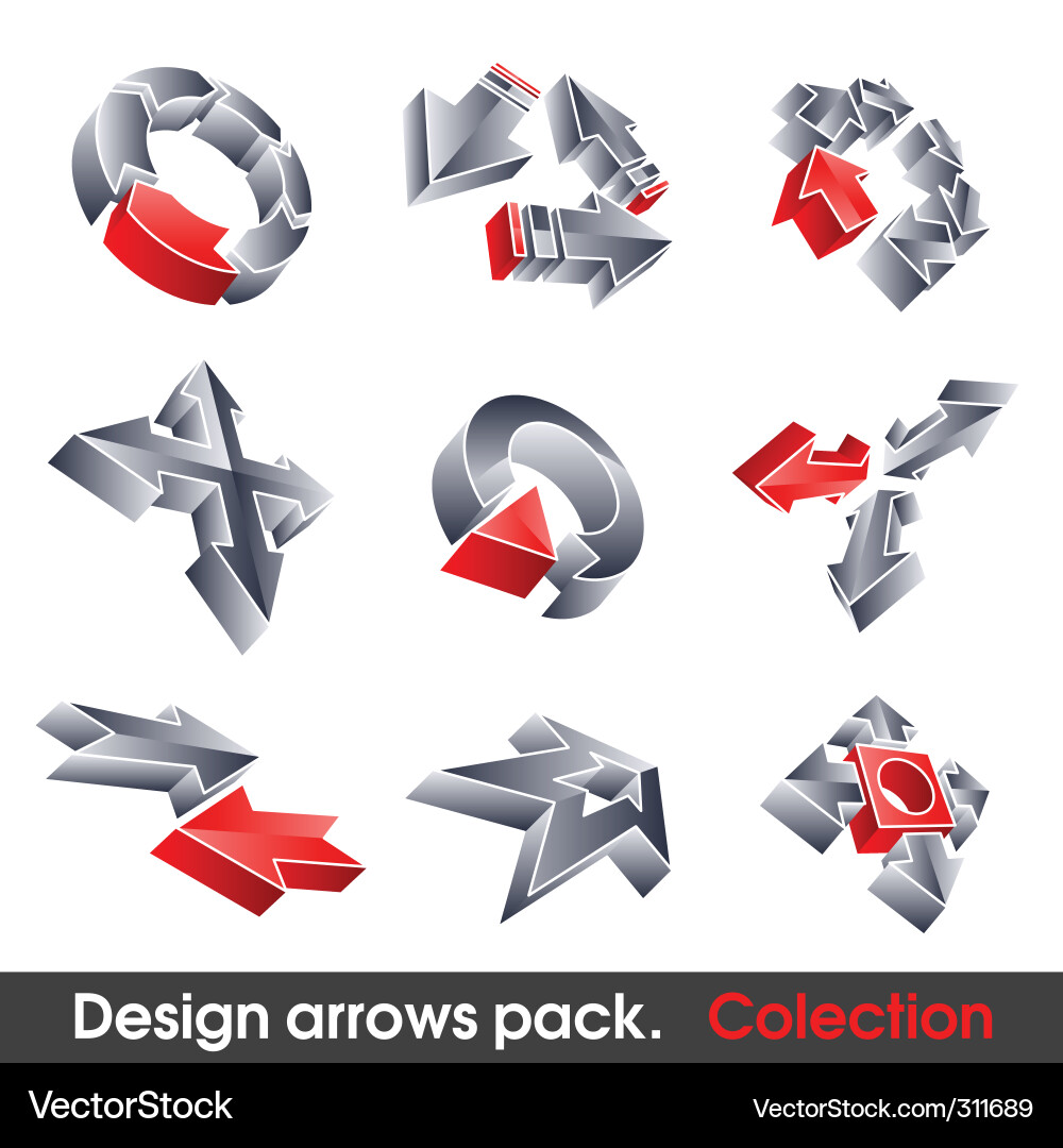 Arrows design elements vector image