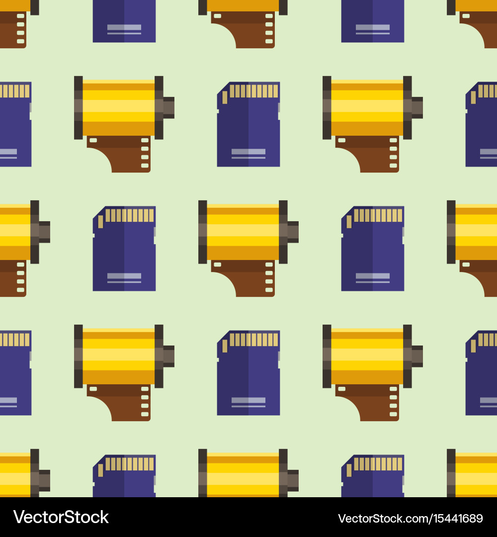 Camera photo memory card seamless pattern vector image