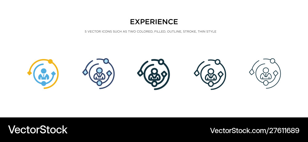 Experience icon in different style two colored Experience icon in different style two colored vector image