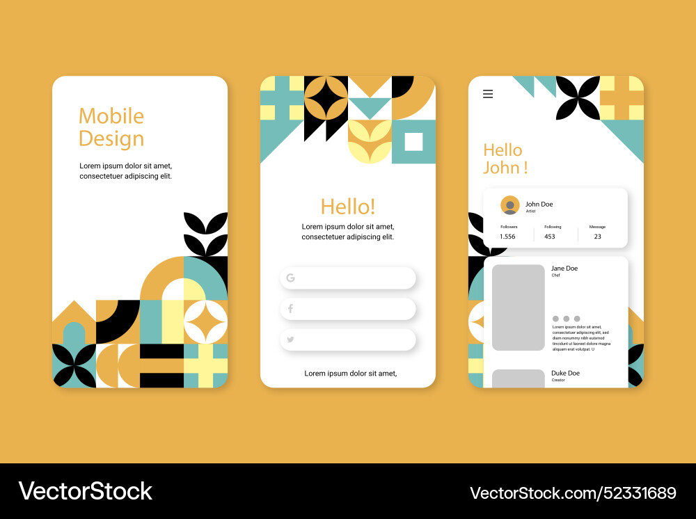 Flat design geometric pattern mobile Vector Image