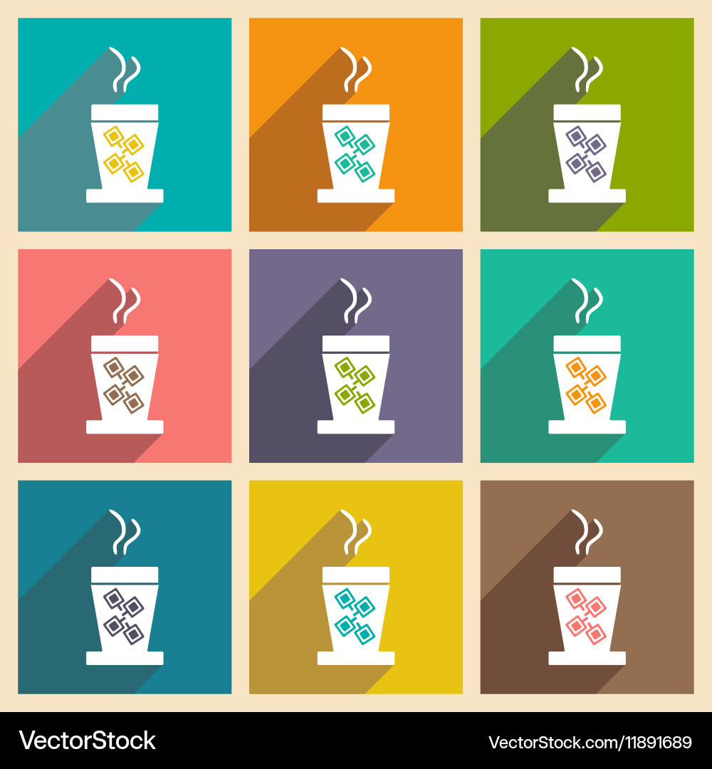 Flat with shadow concept and mobile application vector image