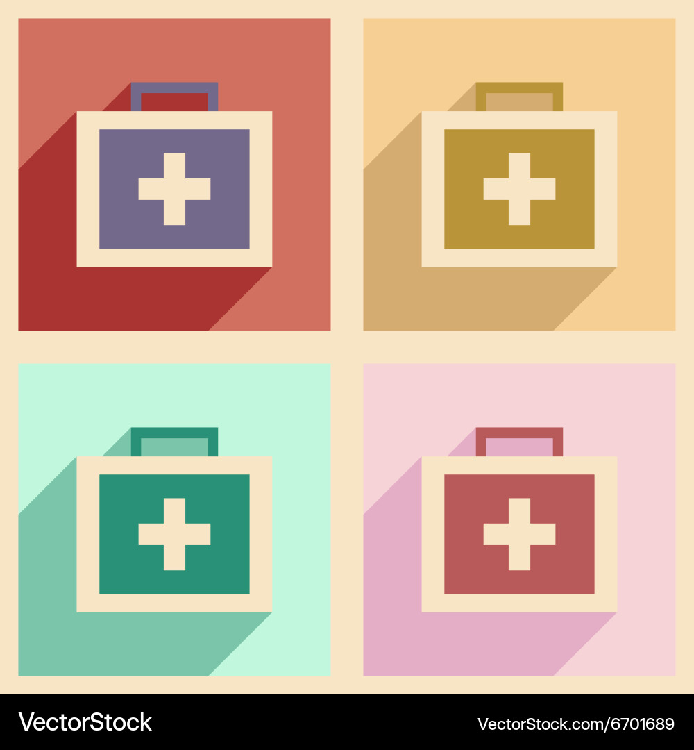 Flat with shadow concept and mobile application Vector Image