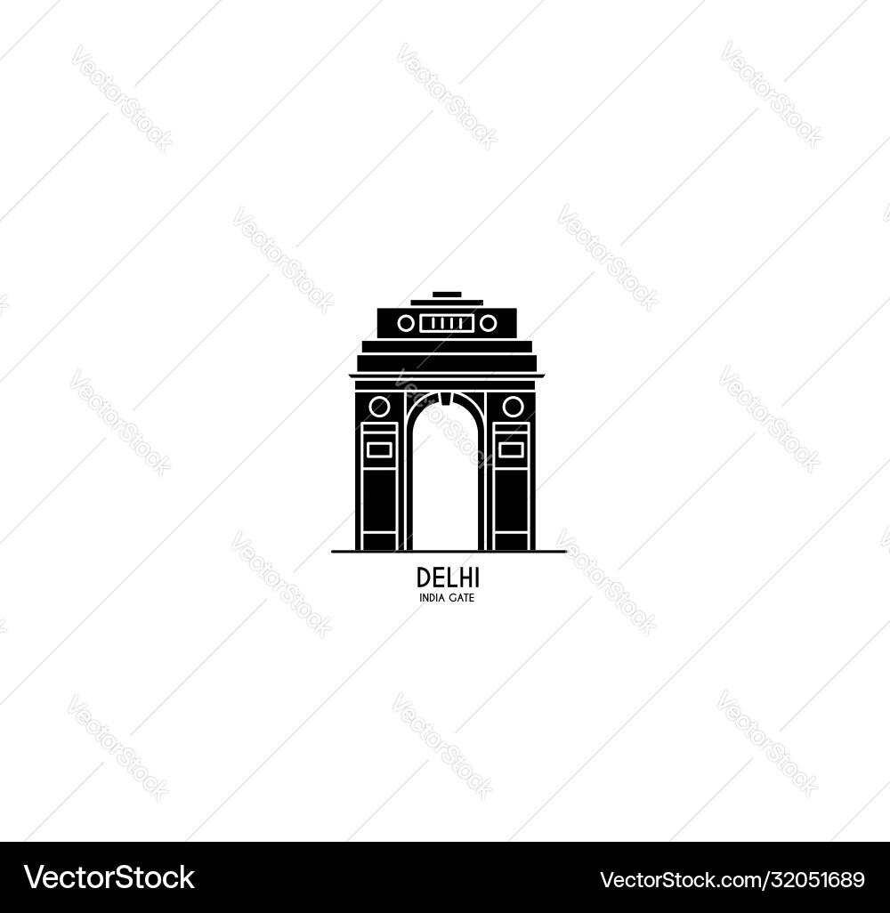 Gateway india icon element design in outline Gateway india icon element design in outline Vector Image