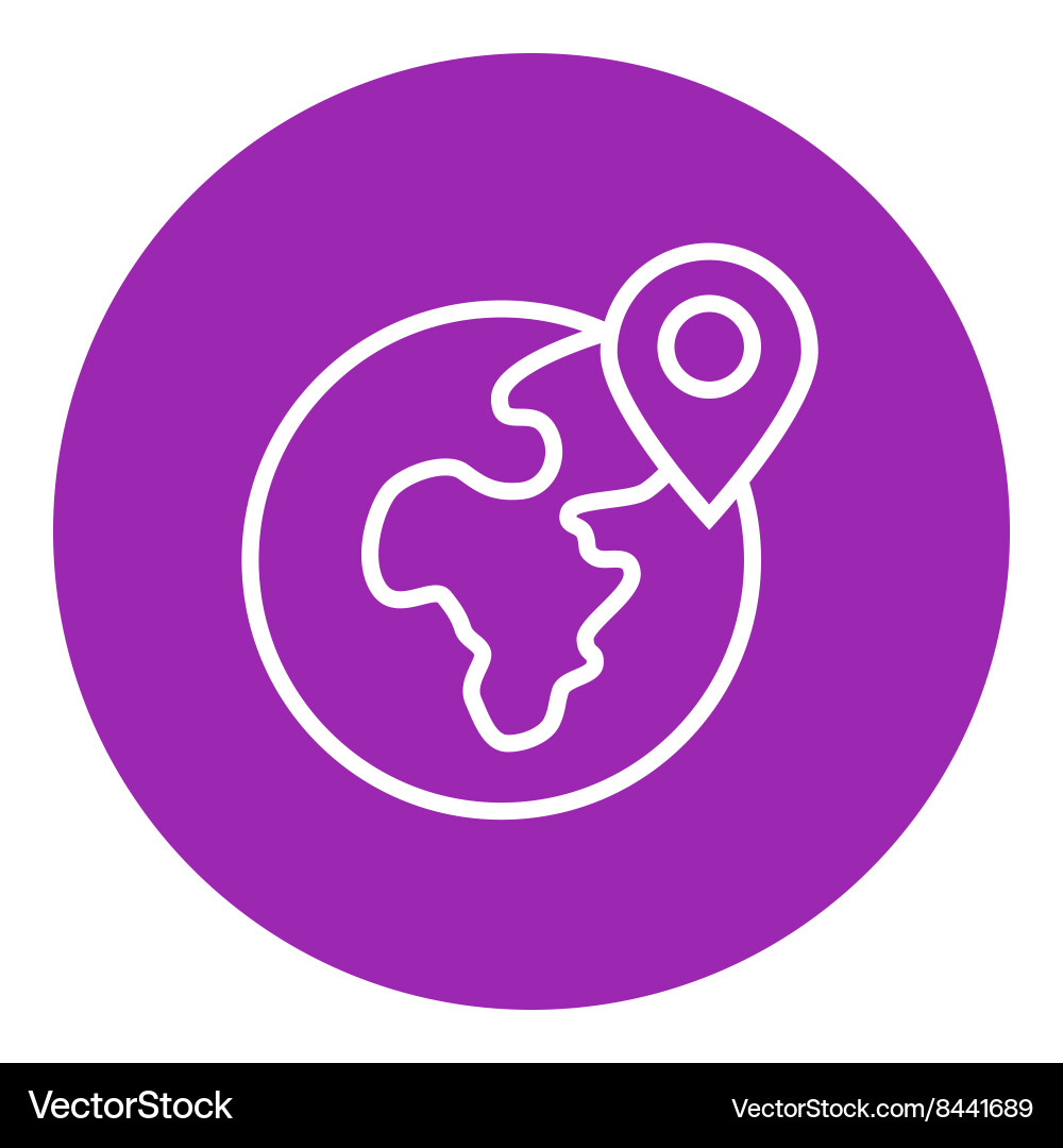 Globe with pointer line icon vector image