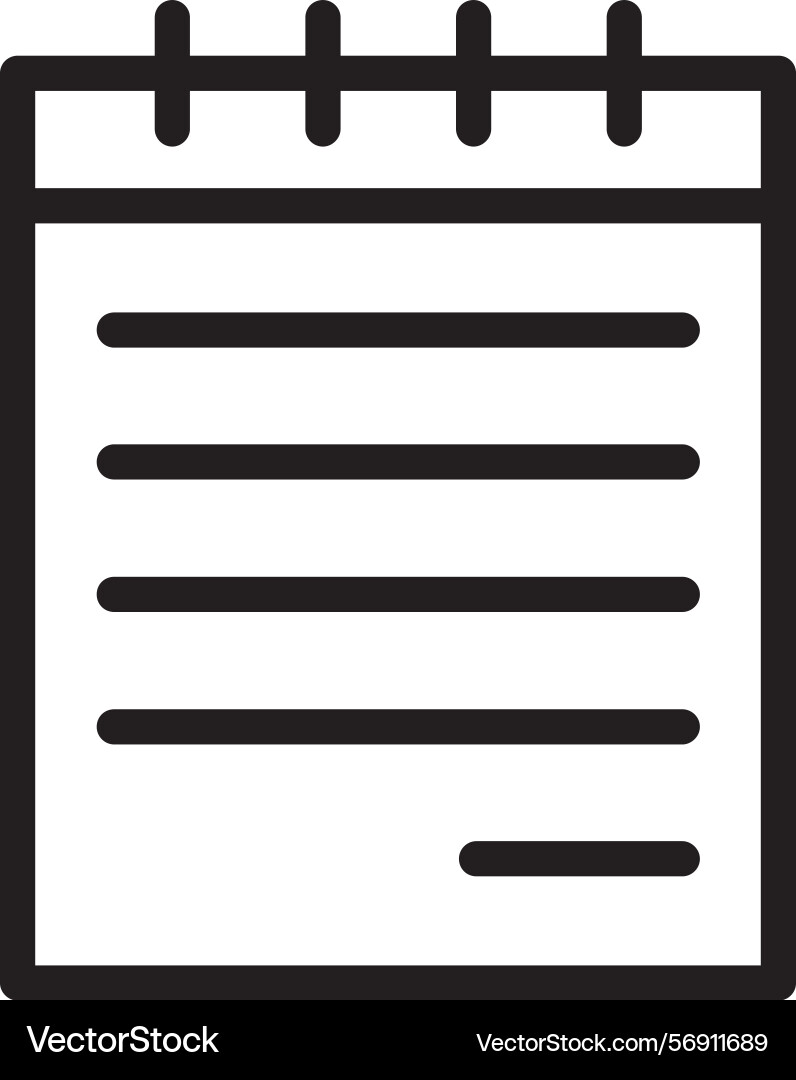 Journalist notebook linear style icon design vector image