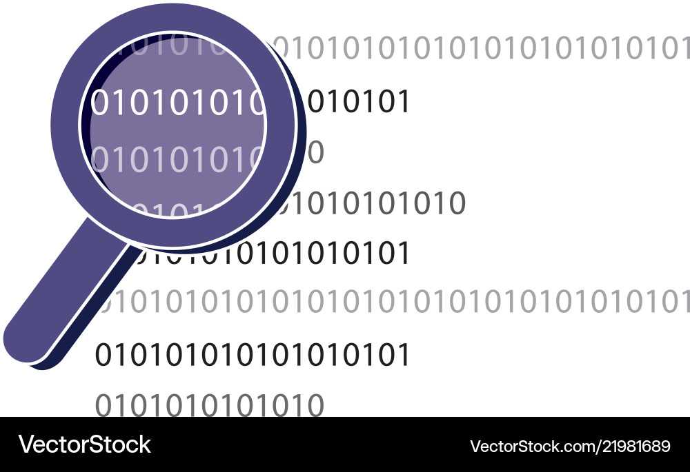 Magnifying glass programming code technology Magnifying glass programming code technology Vector Image