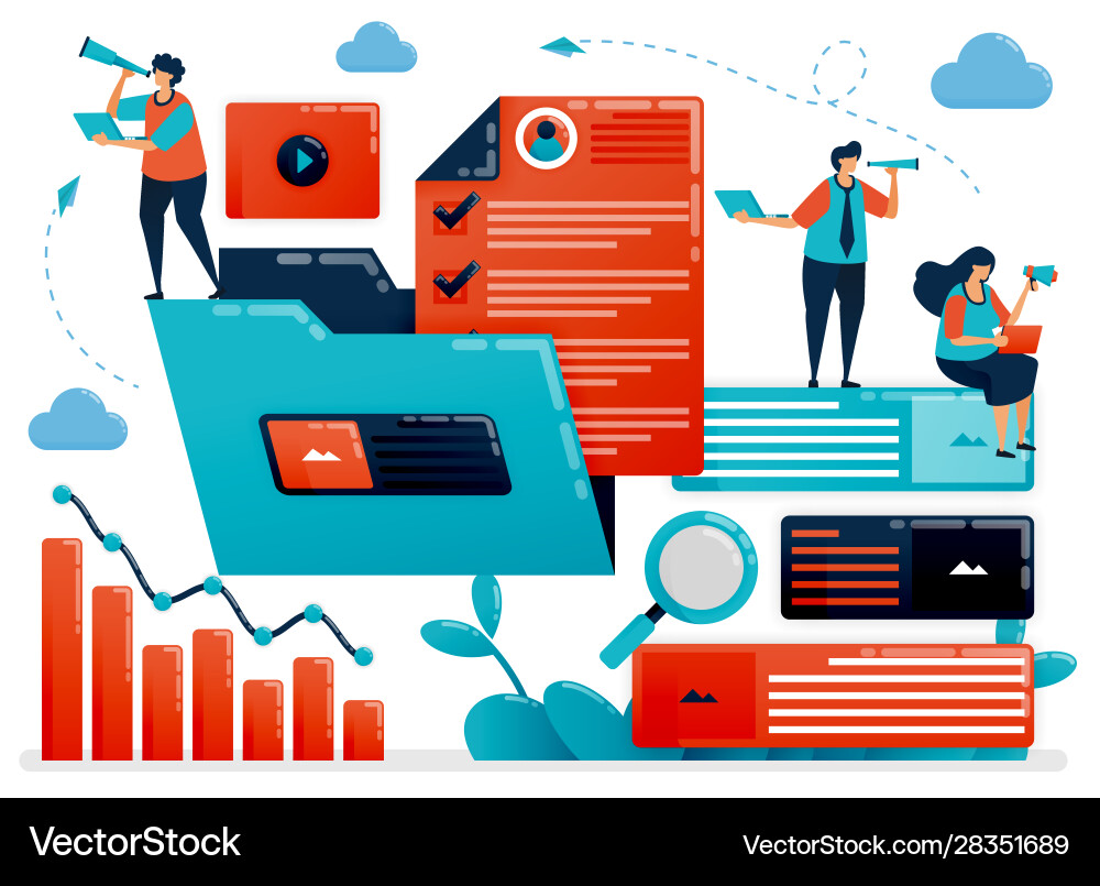 Managing work folder to streamline company vector image