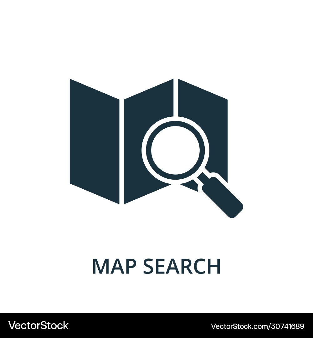 Map search icon simple element from navigation Map search icon simple element from navigation vector image