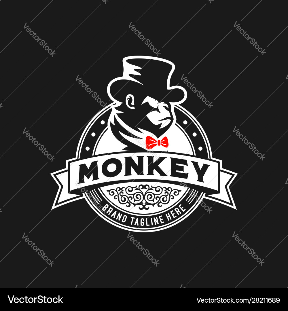 Monkey Head Logo Vector Image