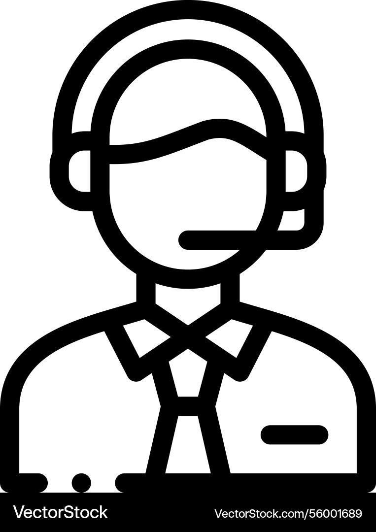 Operator icon thin linear style design isolated Operator icon thin linear style design isolated vector image