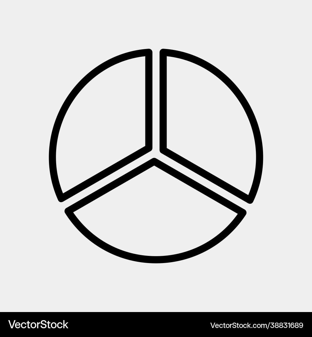 Pie chart icon in line style for any projects Pie chart icon in line style for any projects vector image