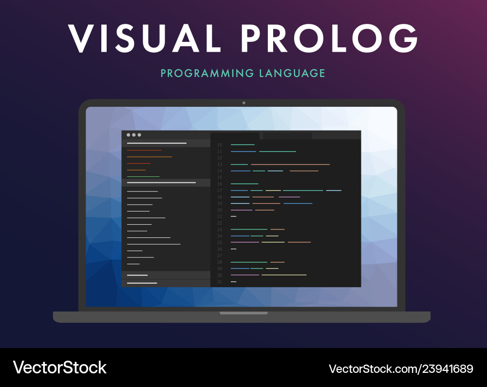Programmiersprache für Visual Prolog Vektorbild