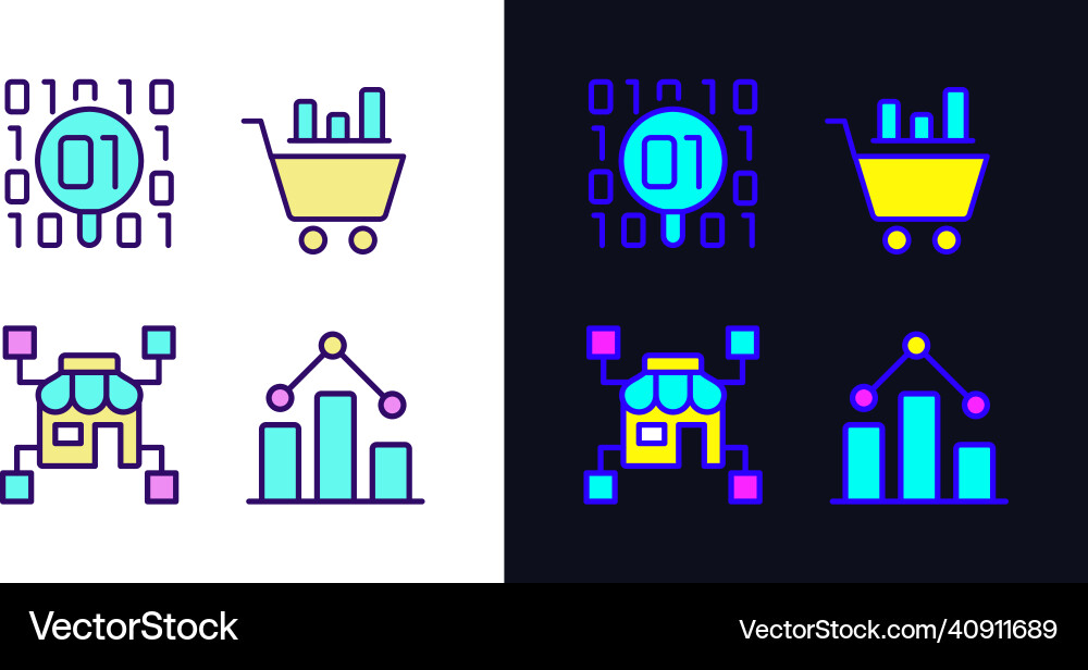 Retail data mining and analytics light dark Retail data mining and analytics light dark vector image